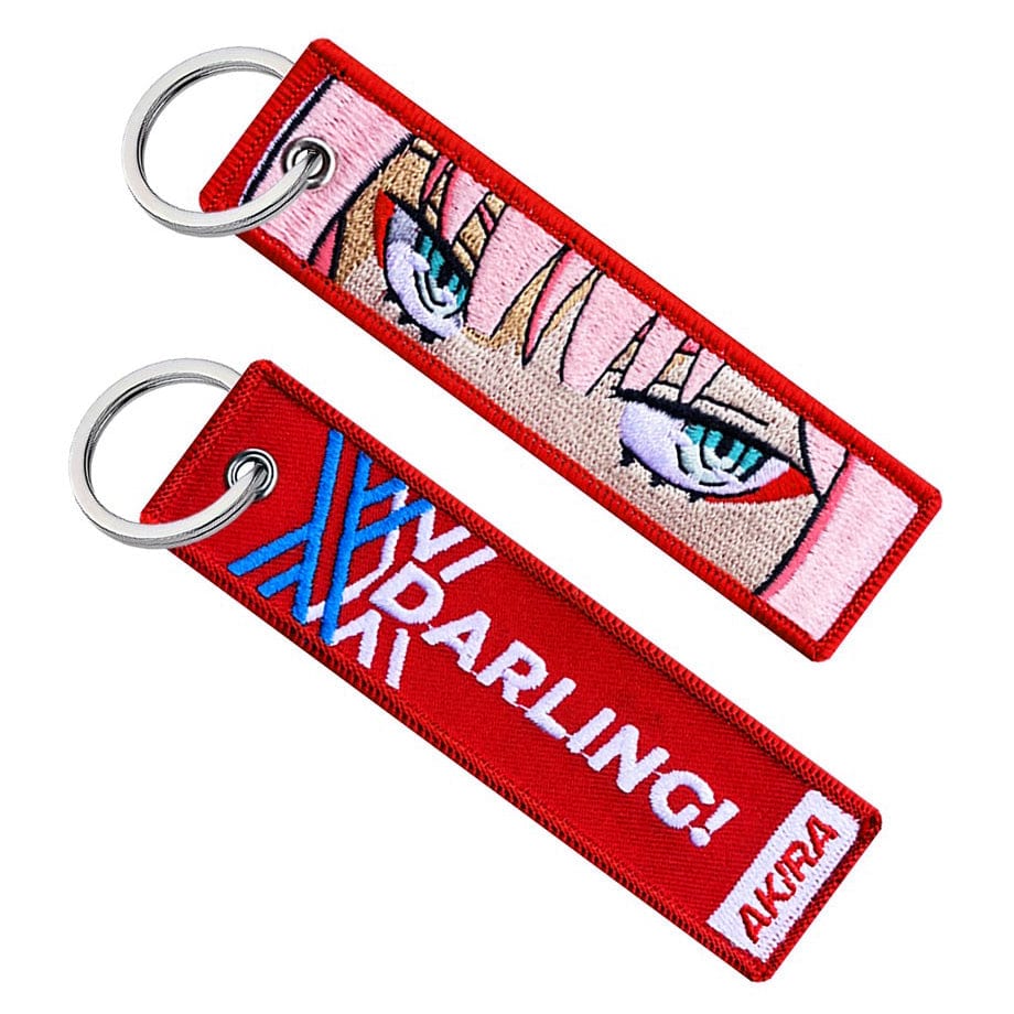 Zero Two Embroidered Keychain – Darling in the Franxx Anime Keytag ...