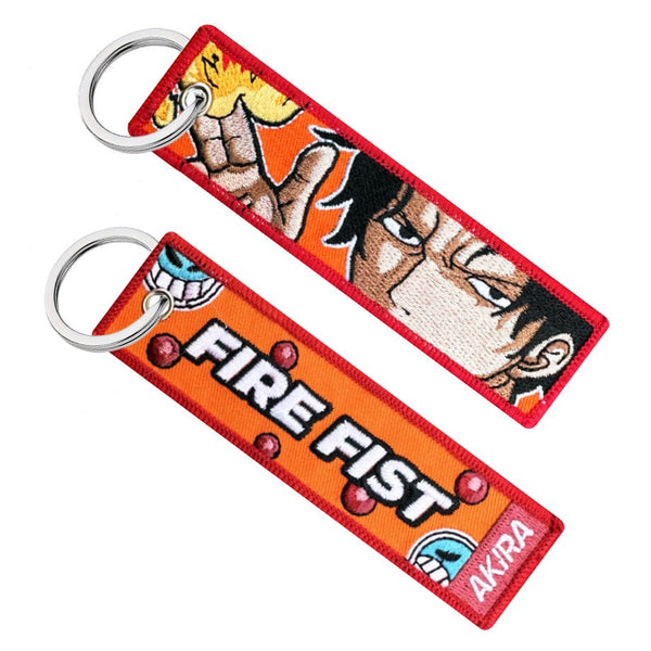 portgas ace mera fire one piece anime manga keytag keychain jet tag key