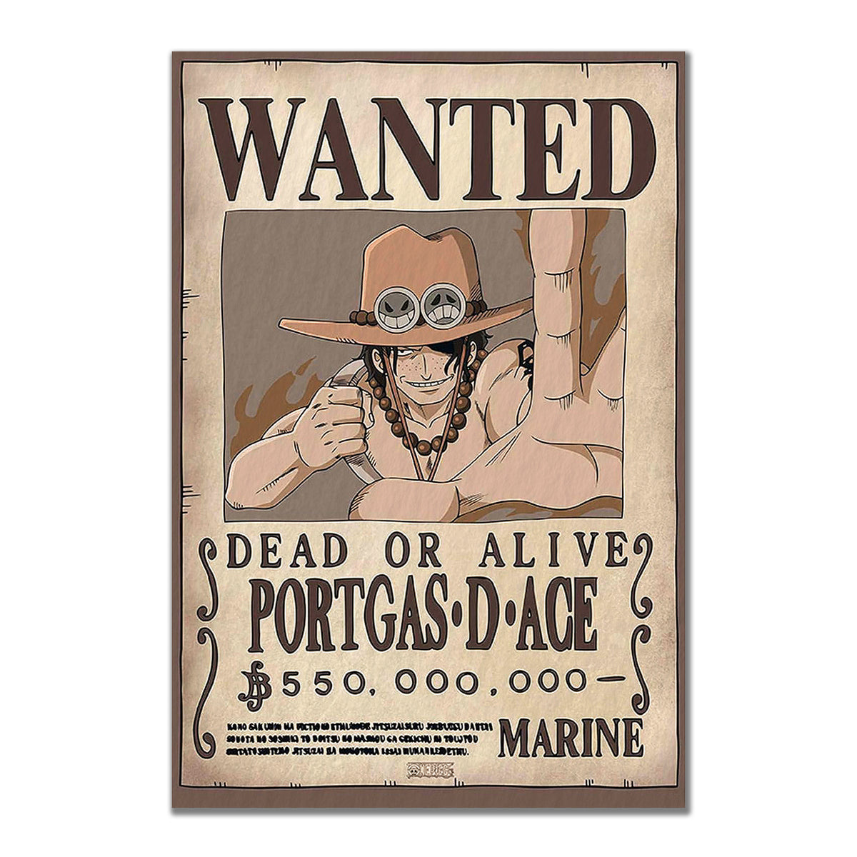 Portgas D Ace Wanted poster vinyl sticker inspired by One Piece