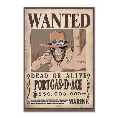 Portgas D Ace Wanted poster vinyl sticker inspired by One Piece