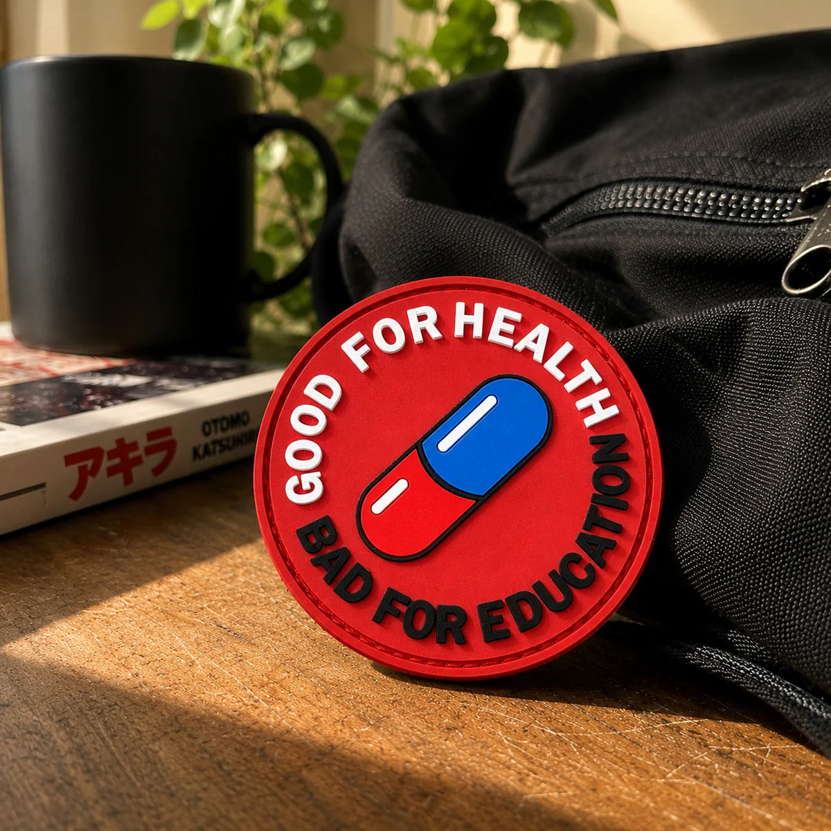 Akira PVC Velcro Patch Good For Health Bad For Education