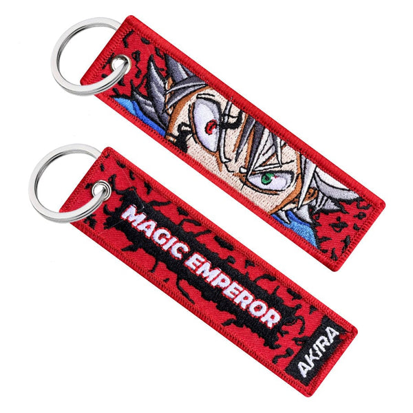 asta magic emperor black clover yami anime manga keychain keytag jet tag key