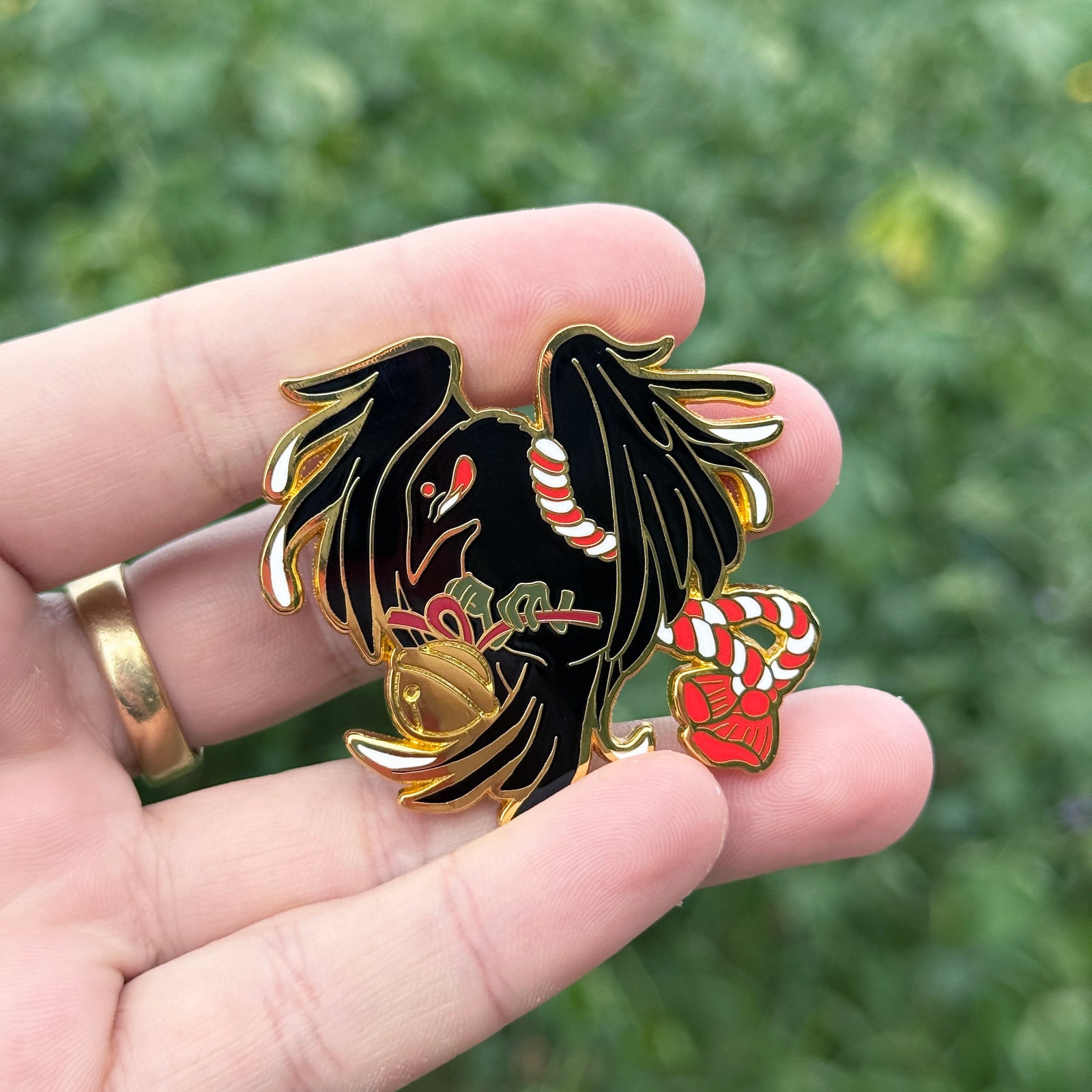 Black Crow Enamel Pin from Japanese Culture