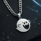 Boo Ghost Stainless Steel Necklace inspired by Super Mario - Akira Gallery