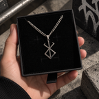 Brand Of Sacrifice Necklace from anime Berserk displayed on a box