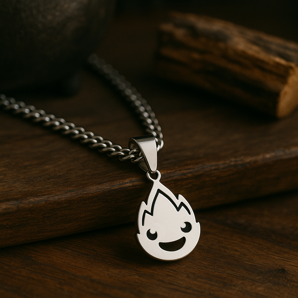 Calcifer necklace inspired by iconic anime character
