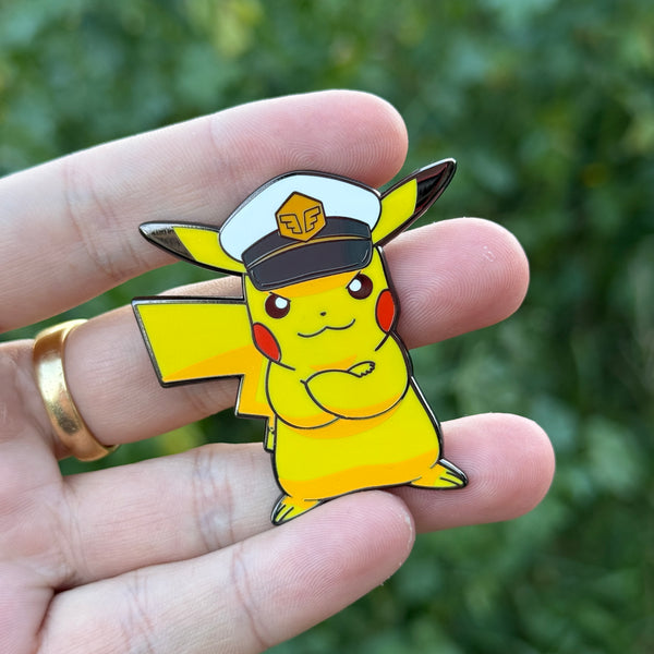 Captain Pikachu Enamel Pin from Pokemon Series