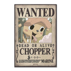 Chopper Wanted poster vinyl sticker inspired by One Piece