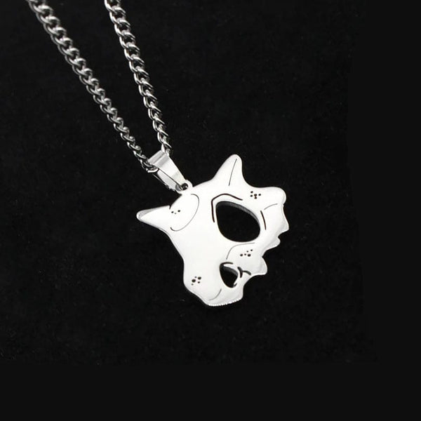 Cubone skull necklace inspired by iconic Pokémon symbol
