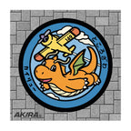 Dragonite Pokémon Poké Lid vinyl sticker featuring Japanese manhole cover artwork