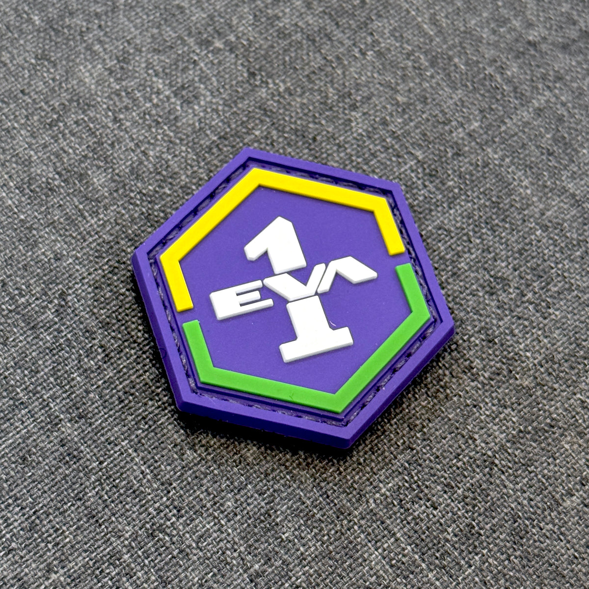 Display view of EVA-01 PVC patch with velcro backing – Akira Gallery
