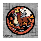 Entei Pokémon Poké Lid vinyl sticker featuring Japanese manhole cover artwork