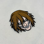 Detail of Eren Titan embroidered patch showing textured stitching – anime patch – Akira Gallery

