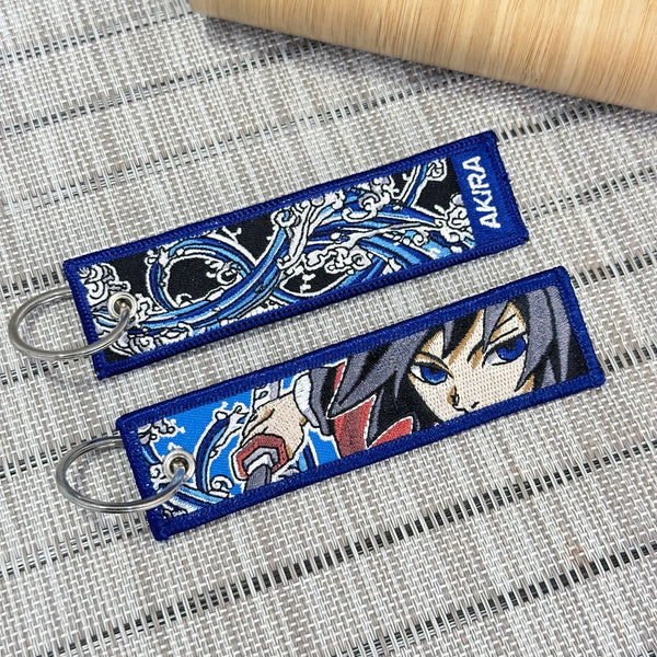 Giyu Tomioka embroidered anime keytag inspired by Demon Slayer – Akira Gallery
