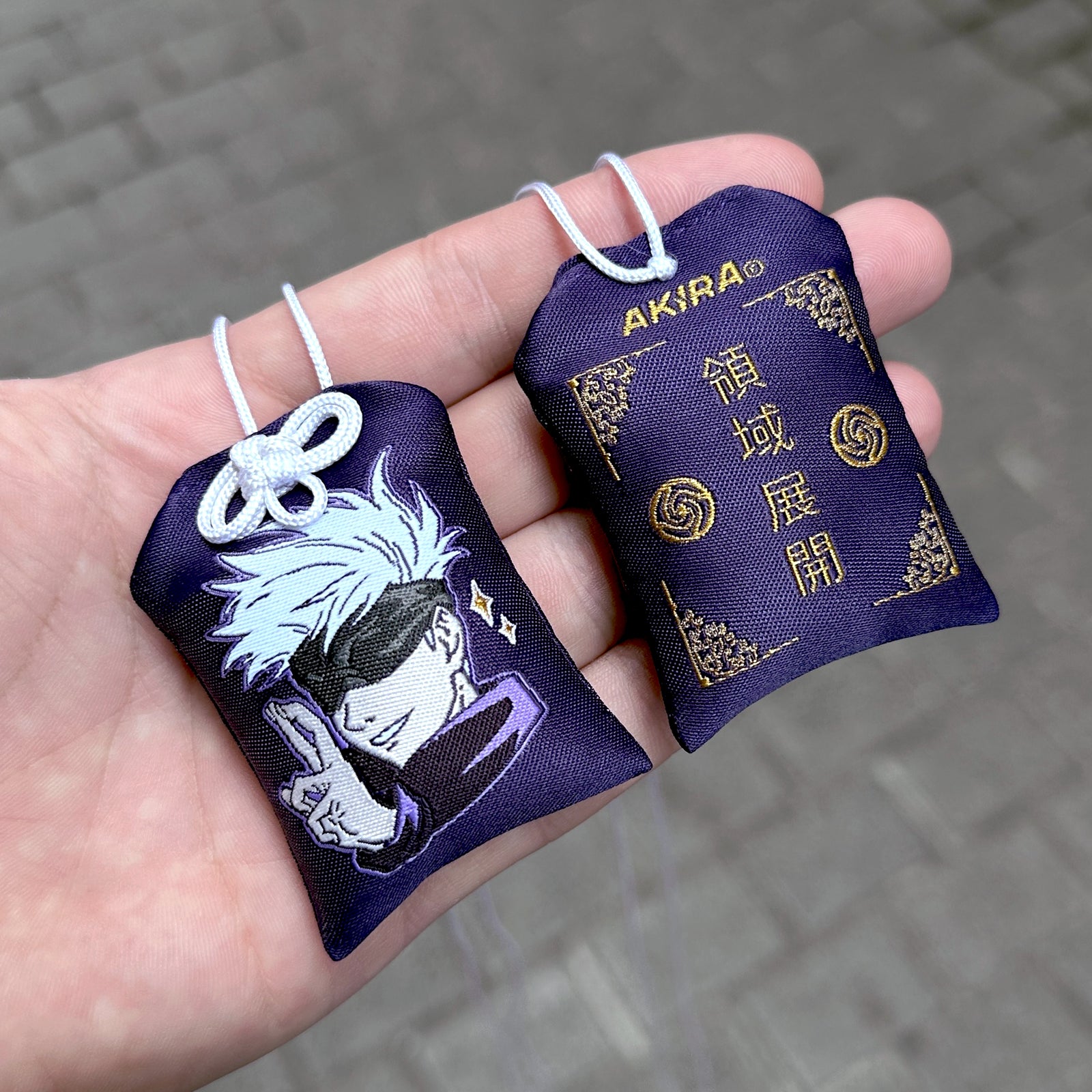 Satoru Gojo Lucky Charm from Jujutsu Kaisen inspired by traditional japanese omamori