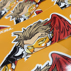 Hawks vinyl sticker from anime boku no hero