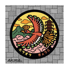 Ho-Oh Pokémon Poké Lid vinyl sticker featuring Japanese manhole cover artwork