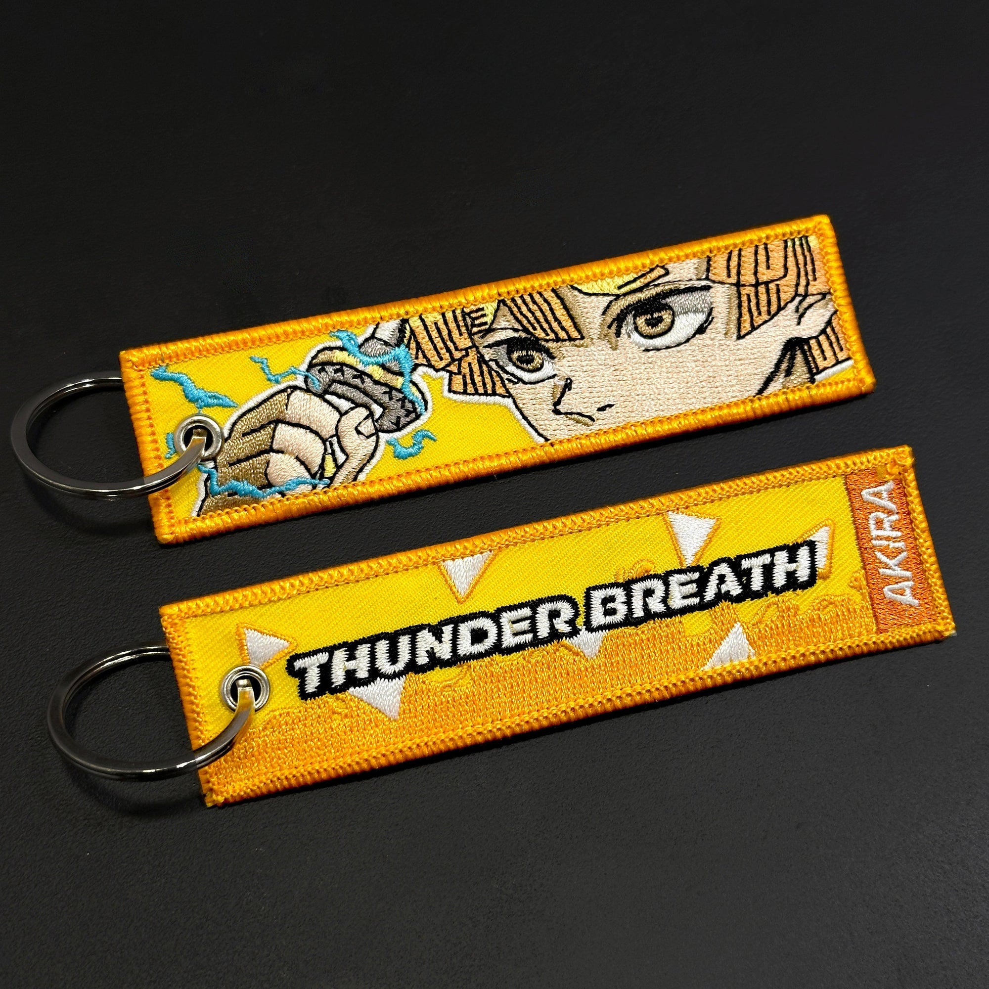 zenitsu demon slayer kimetsu no yaiba anime manga keychain keytag jettag