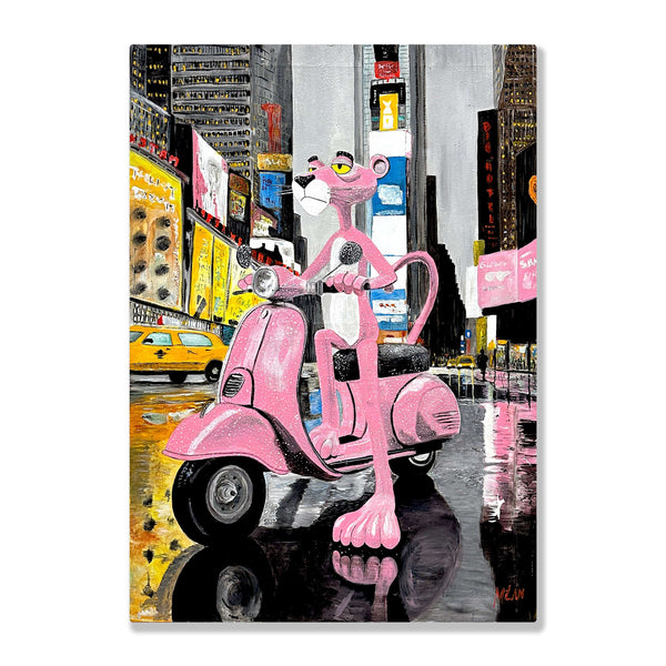 pink panther painting pop cartoon art artist deco modern