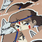 Princess Mononoke Vinyl Peeker Sticker from Studio Ghibli