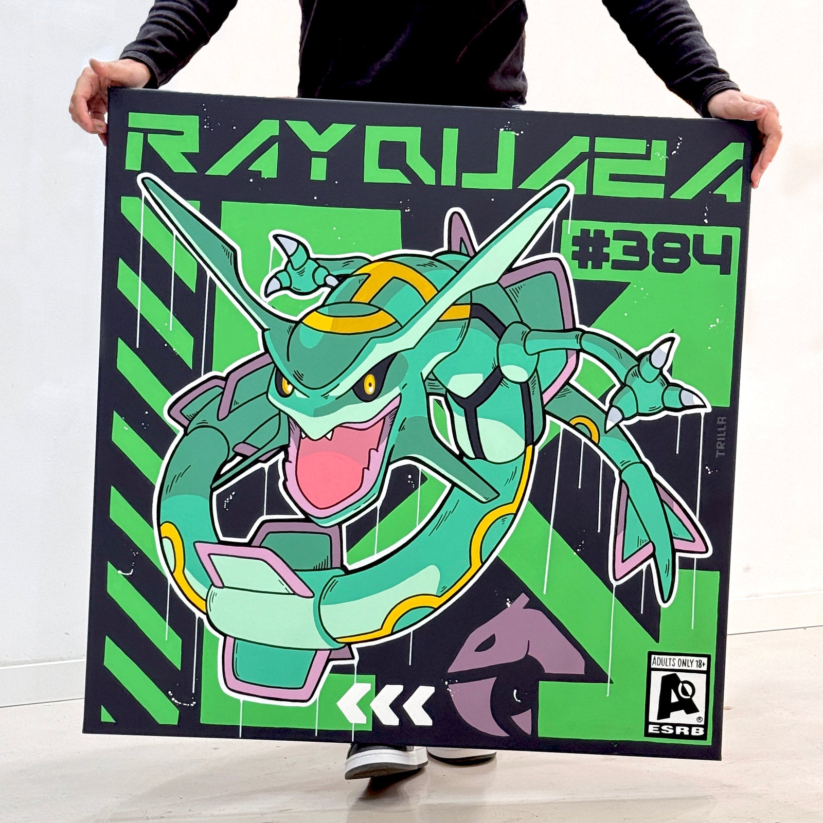 pokemon card canvas Rayquaza Canvas Artwork – Pokémon Wall Art 90×90