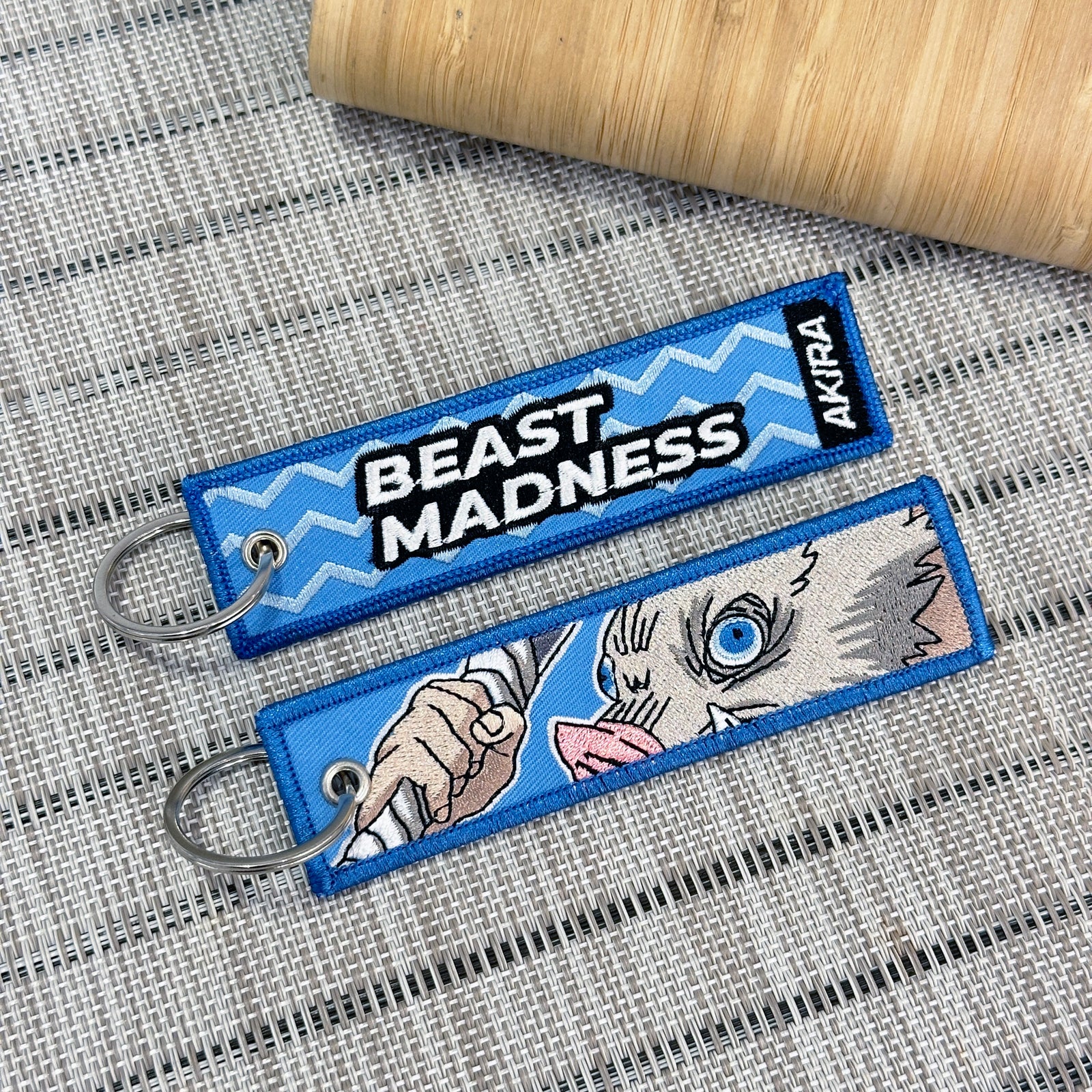 Inosuke Hashibira embroidered anime keychain inspired by Demon Slayer – Akira Gallery
