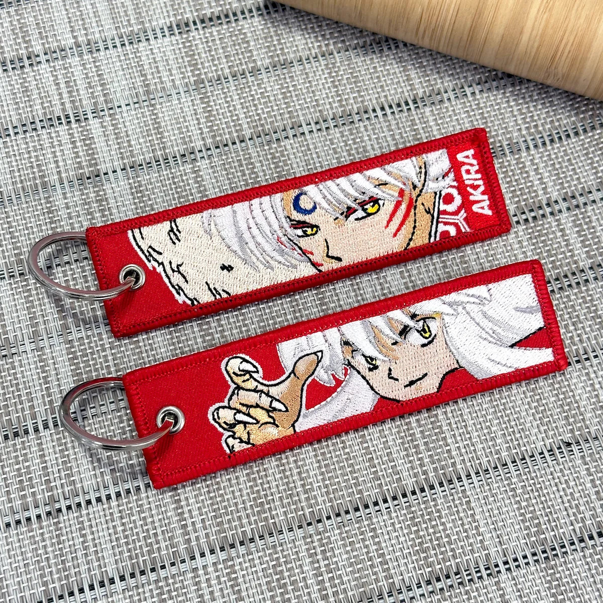 Anime Inuyasha & Sesshomaru embroidered double sided Keychain