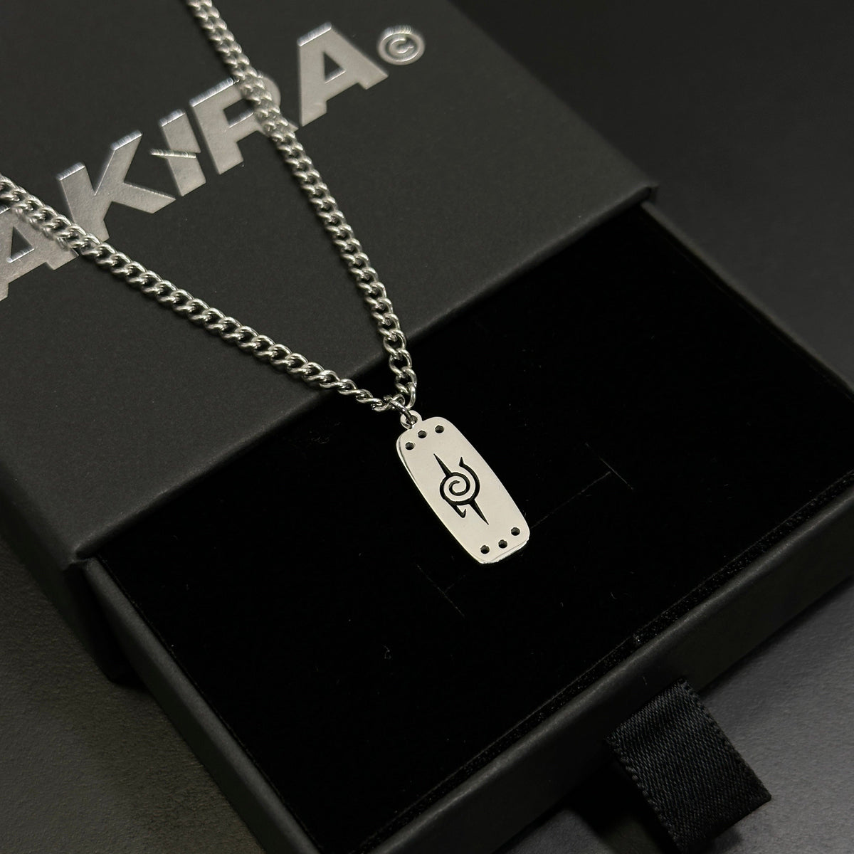 Minimalist Itachi Uchiha headband pendant necklace
