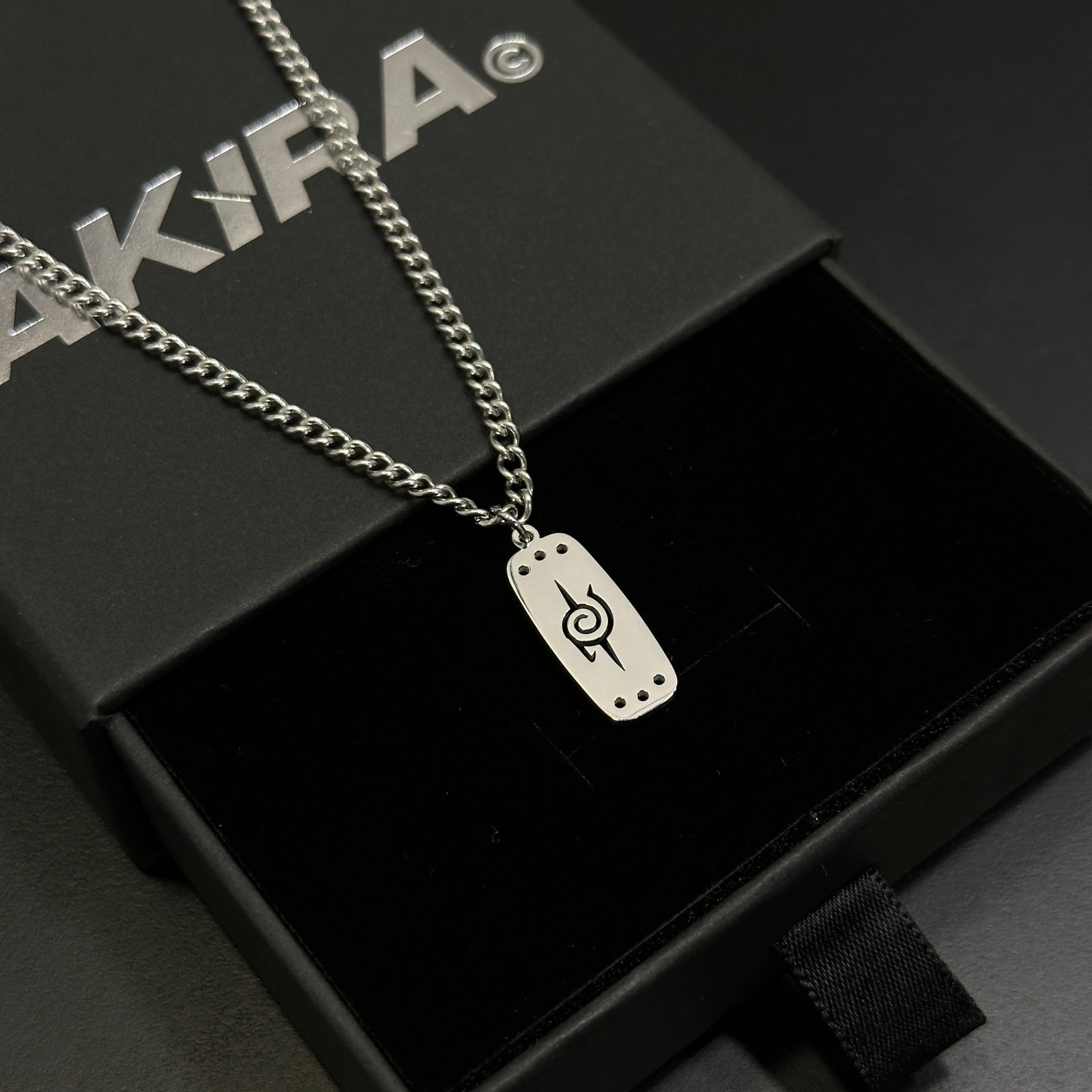 Minimalist Itachi Uchiha headband pendant necklace
