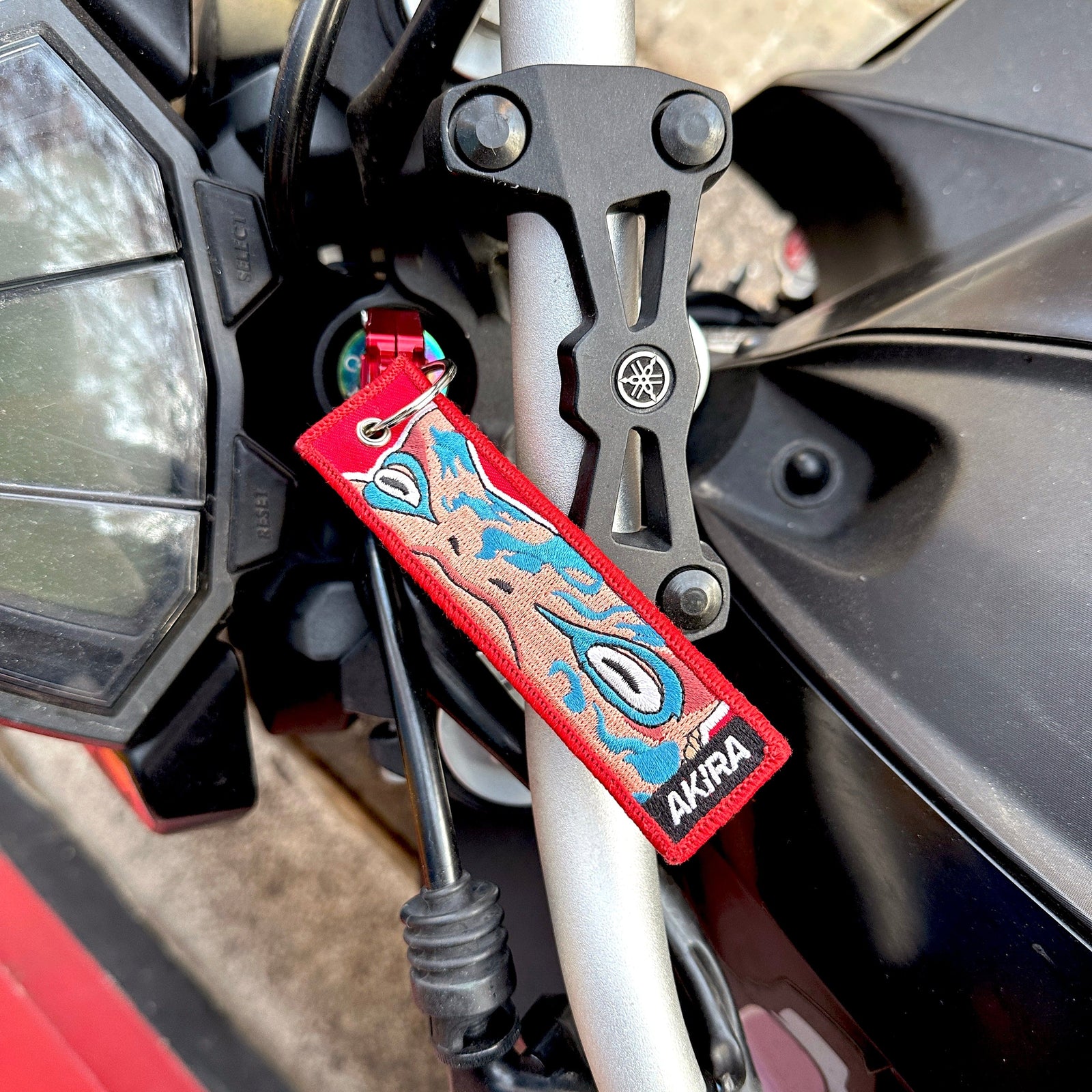 Back view of Jiraiya embroidered keychain – anime keychain – Akira Gallery
