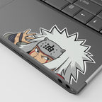 Jiraiya Vinyl Sticker displayed on laptop