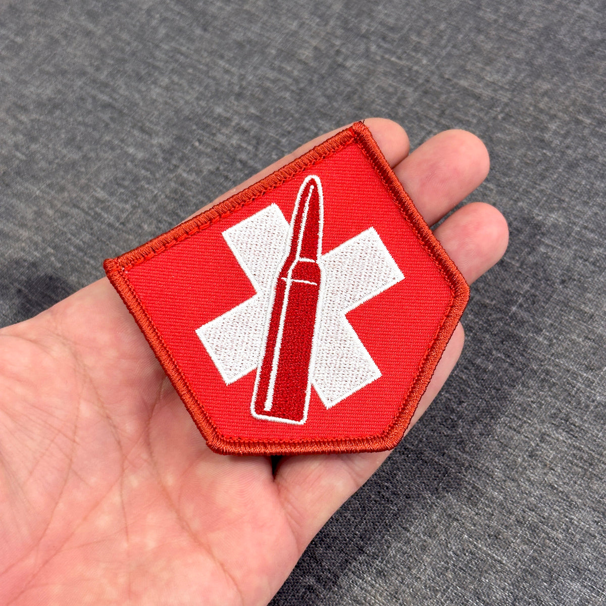 Display of Juggernog embroidered gaming patch inspired by Call of Duty Black Ops with velcro backing – Akira Gallery
