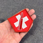 Display of Juggernog embroidered gaming patch inspired by Call of Duty Black Ops with velcro backing – Akira Gallery
