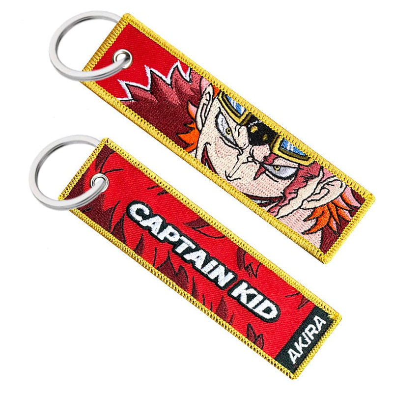 eustass captain kid one piece anime manga keytag keychain jet tag key