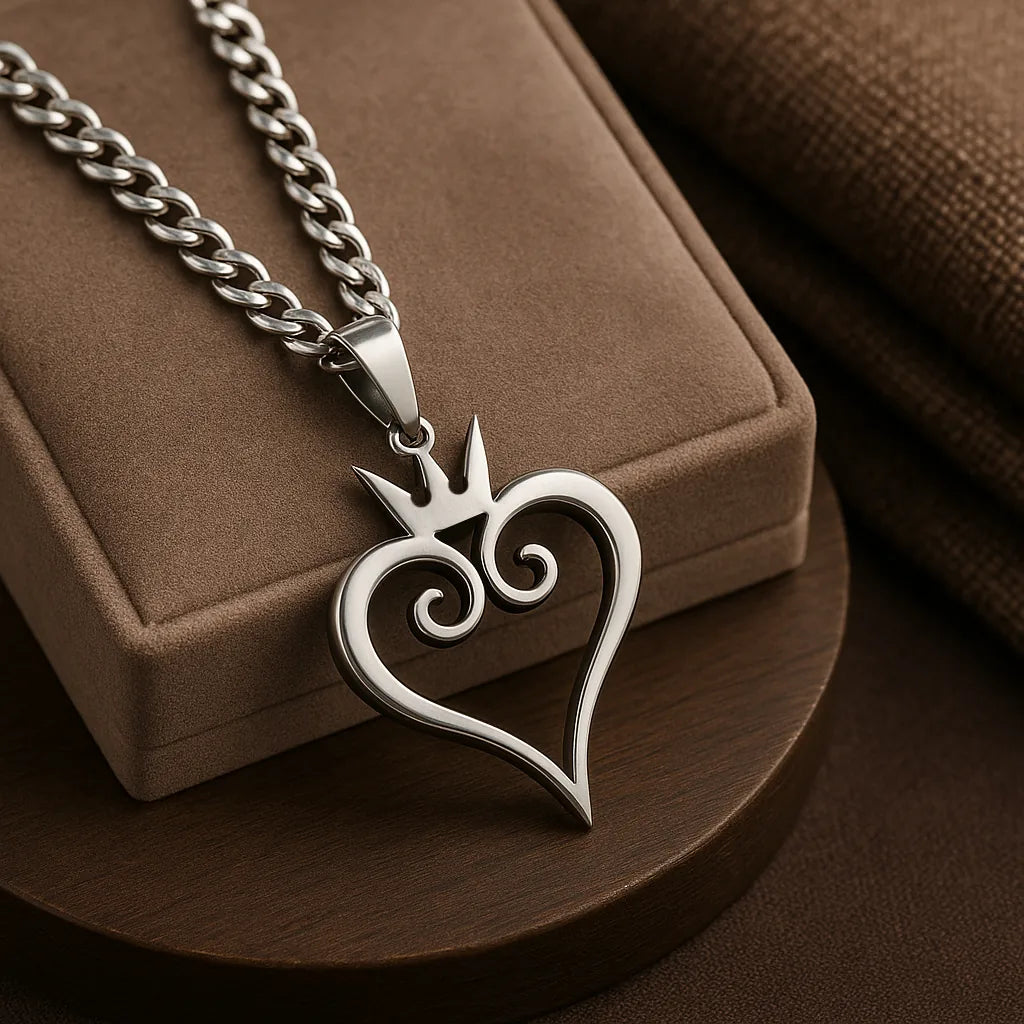 Heart Symbol Stainless Steel Necklace inspired by Kingdom Hearts - Akira Gallery