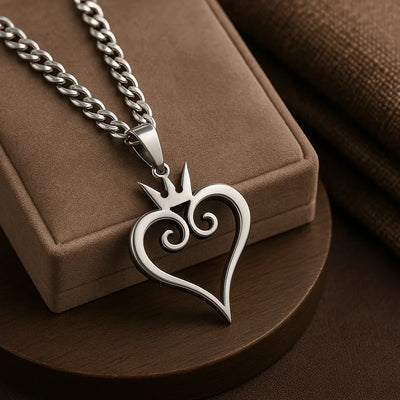 Heart Symbol Stainless Steel Necklace inspired by Kingdom Hearts - Akira Gallery