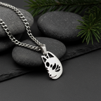 Kitsune mask necklace inspired by Japanese folklore and anime
