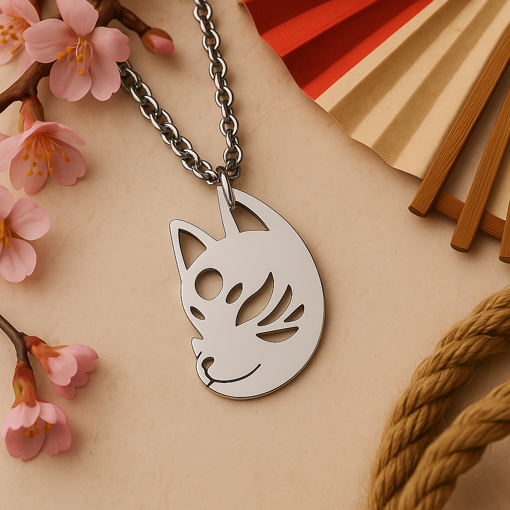 kitsune necklace japanese fox japan gift jewels