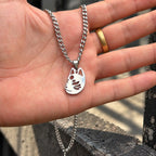 Kitsune Stainless Steel Necklace inspired by Japan 