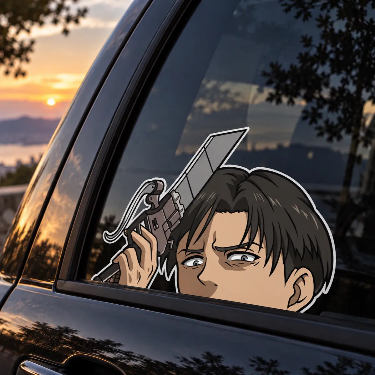 Levi Vinyl Sticker Peeker Styile from anime Attack On Titan