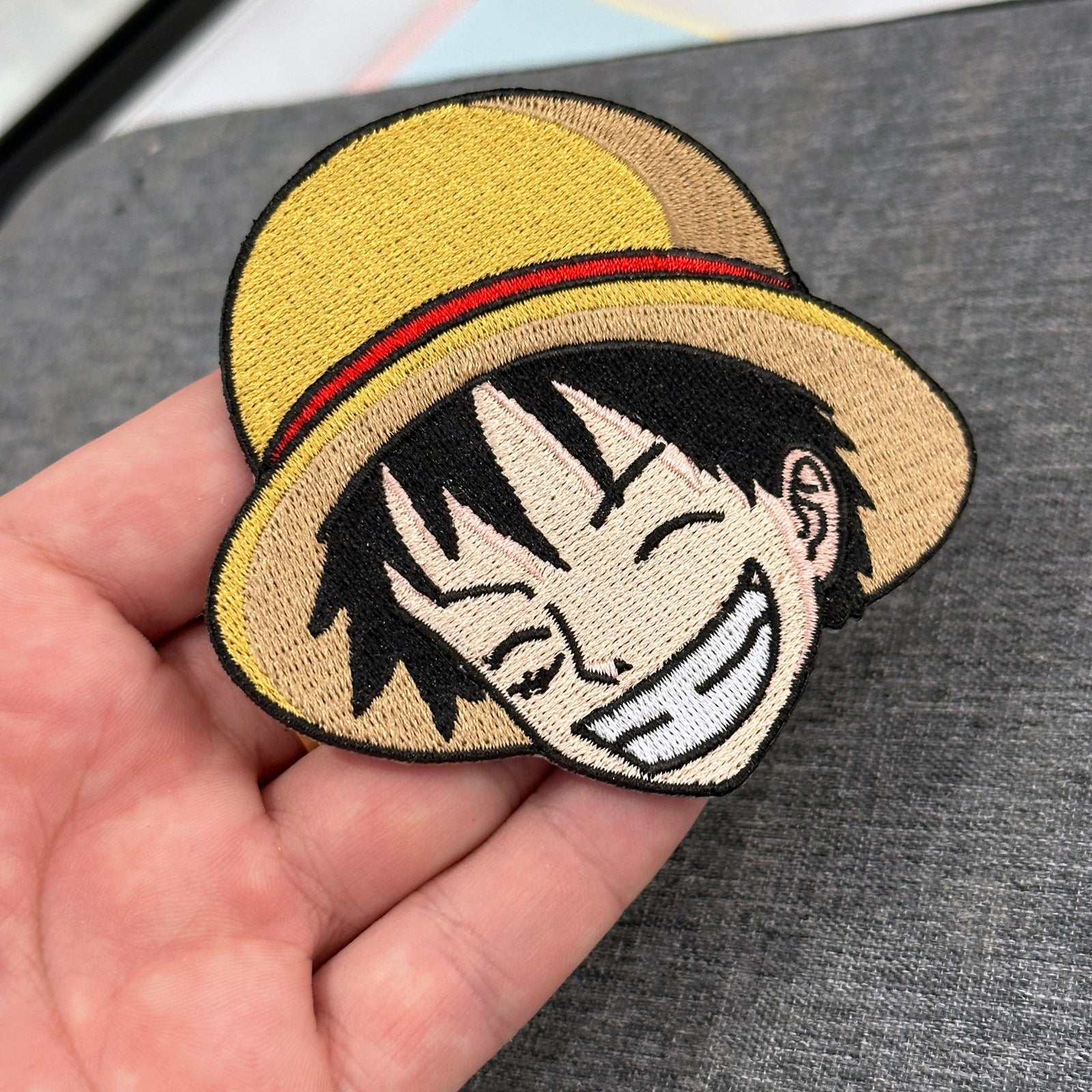 Luffy embroidered anime patch inspired by One Piece with iron on backing – Akira Gallery
