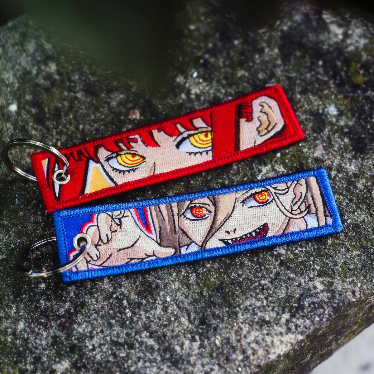 Makima & Power Embroidered Keychain from Anime Chainsaw Man