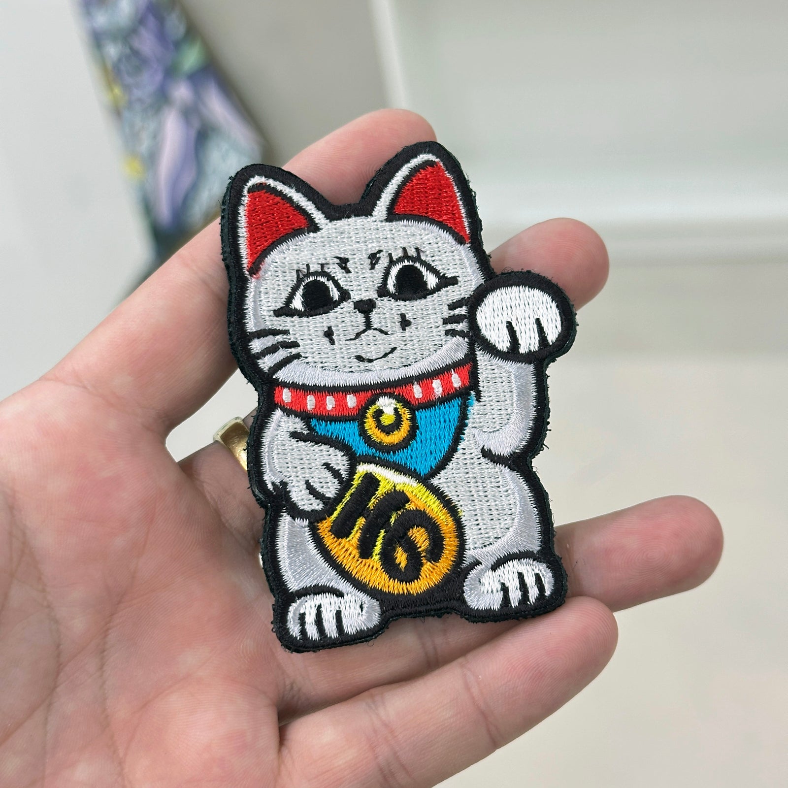 Turbo Granny Embroidered Velcro Patch from Anime Dandadan with Maneki Neko Form