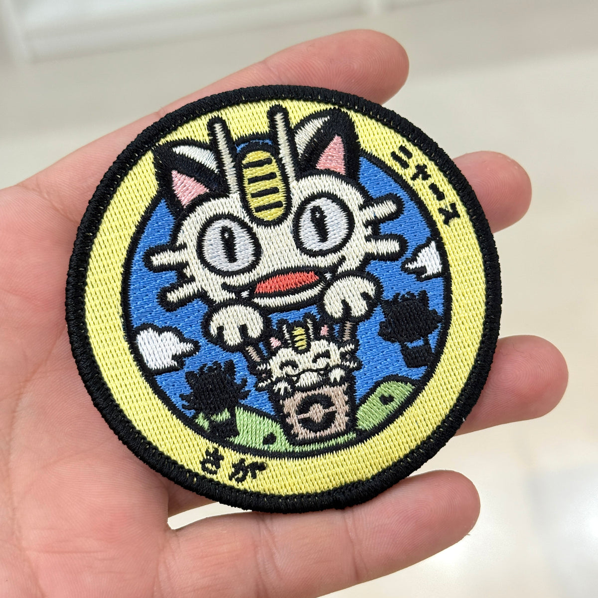 Detail of Meowth Pokémon embroidered patch 8 cm – Akira Gallery
