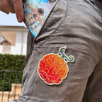 Display of Mera Mera No Mi Embroidered Patch From One Piece Anime - Akira Gallery