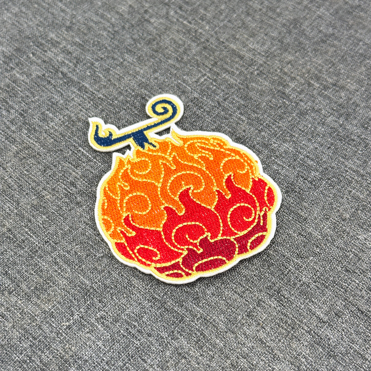 One Piece Mera Mera no Mi embroidered iron on patch, Fire Devil Fruit anime accessory