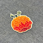 One Piece Mera Mera no Mi embroidered iron on patch, Fire Devil Fruit anime accessory