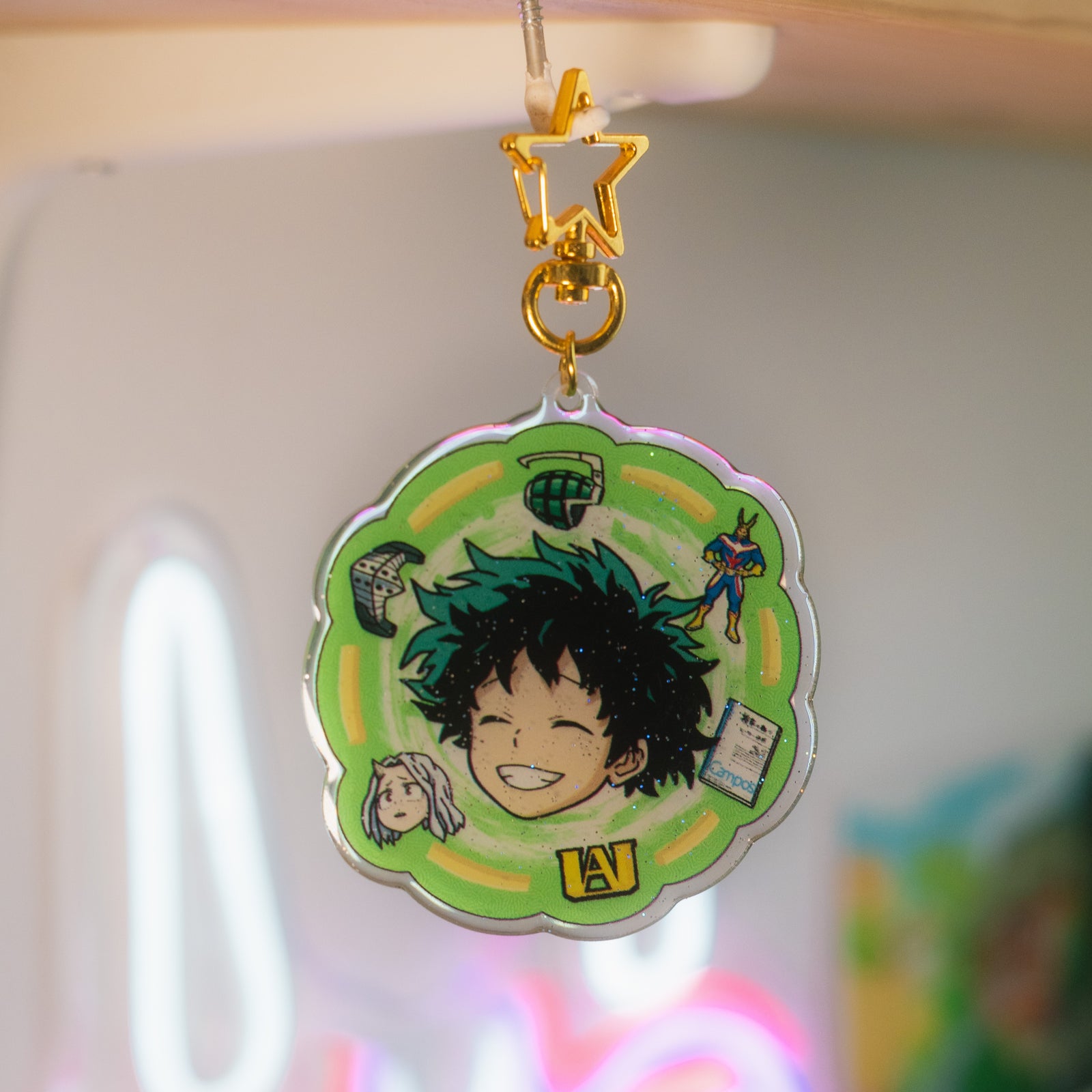 Acrylic Keychain Inspired in Midoriya from My Hero Academia Anime