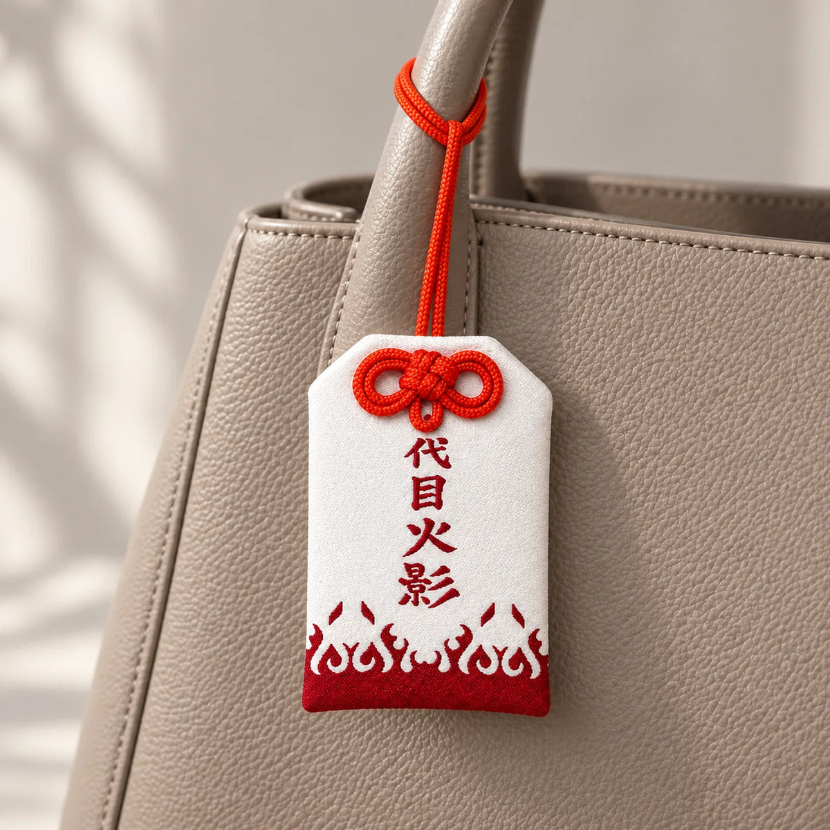 Minato Lucky Charm Omamori from Naruto held in a bag
