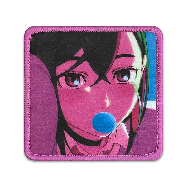 Sublimated iron-on anime patch inspired by Momo Ayase from Dandadan - Akira Gallery

